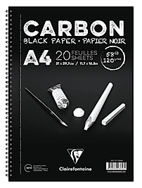CLAIREFONTAINE ÇİZİM BLOĞU CARBON SPİRALLİ YANDAN A4 120 GR 20 YP CR97618