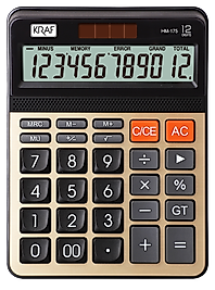 KRAF HESAP MAKİNESİ MASAÜSTÜ 12 HANE HM-175 GD ALTIN