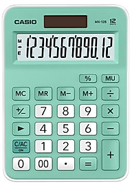 CASIO HESAP MAKİNESİ MASAÜSTÜ MX-12B-GN 12 HANE YEŞİL