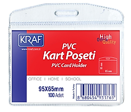 KRAF KART POŞETİ PVC 95x65mm YATAY 100 LÜ