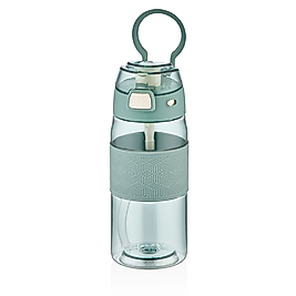 SHOTAY MATARA TRITAN 600 ML ŞEFFAF KAPAKLI ŞERİTLİ SHT-ST-7202