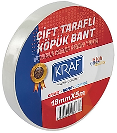 KRAF ÇİFT TARAFLI KÖPÜK BANT 19mm x 5m 5019G