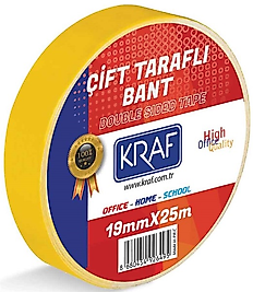 KRAF ÇİFT TARAFLI BANT 19mm X 25m 2519G