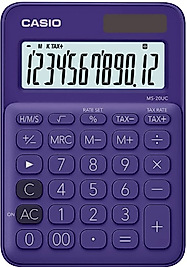 CASIO HESAP MAKİNESİ MASAÜSTÜ MS-20UC-PL 12 HANE Lacivert