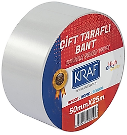 KRAF ÇİFT TARAFLI BANT 50mm x 25m 2550G