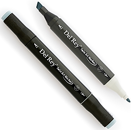 DEL REY GRAFİK MARKÖR TWIN MN-DRBG3 BLUE GREY