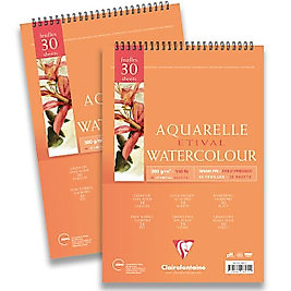 Claırefontaıne Teknik Resim Kağıdı Sulu Boya Etival Dokulu Cold Press Üsten Spiralli 30 YP A3 300 GR EK 96572