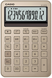 CASIO HESAP MAKİNESİ MASAÜSTÜ MS-200DQ-GD-W-DP