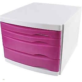 OPS CMC 104 4 ÇEKMECELİ EVRAK RAFI PEMBE