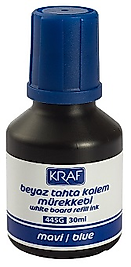 KRAF BEYAZ TAHTA KALEM MÜREKKEBİ 30ml 445G MAVİ