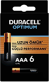 DURACELL PİL OPTIMUM 6 LI AAA İNCE KALEM
