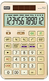 KRAF HESAP MAKİNESİ MASAÜSTÜ 12 HANE HM-170 GD ALTIN