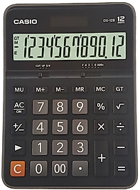 CASIO HESAP MAKİNESİ MASAÜSTÜ DX - 12B - BK 12 Hane
