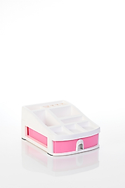 OPS CO 7201 ÇEKMECELİ ORGANİZER BEYAZ GÖVDE PASTEL PEMBE ÇEKMECE