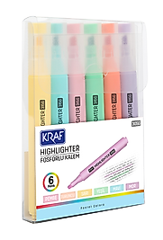 KRAF FOSFORLU KALEM TRIO PASTEL COLORS 315 6 LI