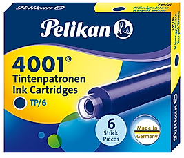 PELİKAN DOLMA KALEM KARTUŞU 4001 KÜÇÜK ROYAL MAVİ 6 LI 301176