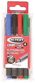 HI-TEXT ASETAT KALEMİ (M) 4 LÜ 780M4PVC