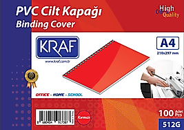 KRAF CİLT KAPAĞI A4 100 LÜ 512G KIRMIZI