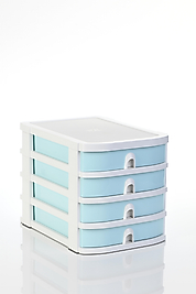 OPS CO 7400 ÇEKMECELİ ORGANİZER BEYAZ GÖVDE PASTEL MAVİ ÇEKMECE
