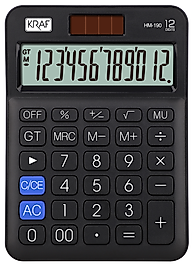 KRAF HESAP MAKİNESİ MASAÜSTÜ 12 HANE HM-190 BK SİYAH
