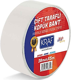 KRAF ÇİFT TARAFLI KÖPÜK BANT 38mm X5m 5038G
