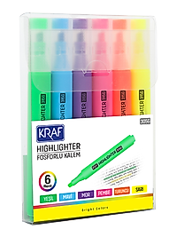 KRAF FOSFORLU KALEM TRIO BRIGHT COLORS 315 6 LI