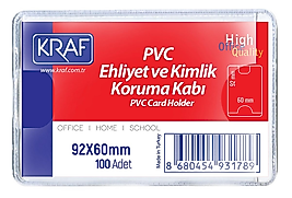 KRAF KART POŞETİ PVC 92x60mm EHLİYET & KİMLİK 100 LÜ
