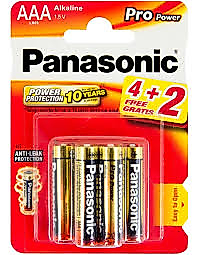 PANASONIC ALKALIN PRO POWER 1,5 Volt İnce Kalem Pil 6'lı ( LR03PPG/6P)