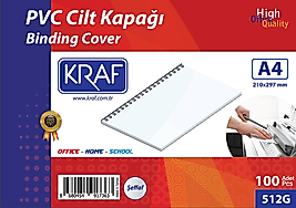 KRAF CİLT KAPAĞI A4 100 LÜ 512G ŞEFFAF