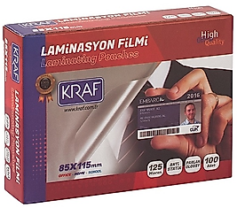 KRAF LAMİNASYON FİLMİ 85x115 MM 125 Mic. 100 LÜ 2128