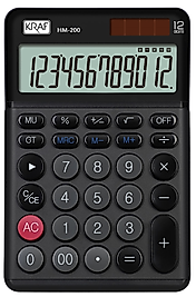 KRAF HESAP MAKİNESİ MASAÜSTÜ 12 HANE HM-200 BK SİYAH