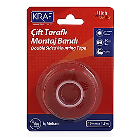 KRAF MONTAJ BANDI 2530G ÇİFT TARAFLI İÇ MEKAN 19mm x 1,5m