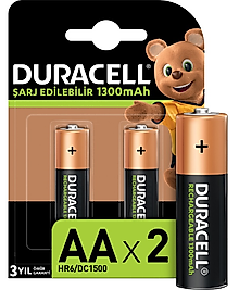 DURACELL PİL ŞARJLI 2 Lİ AA KALEM 1300MAH