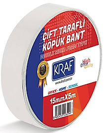 KRAF ÇİFT TARAFLI KÖPÜK BANT 15mm x 5m 5015G