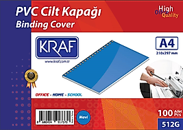 KRAF CİLT KAPAĞI A4 100 LÜ 512G MAVİ