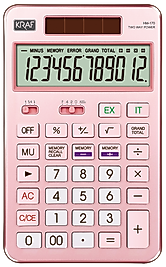 KRAF HESAP MAKİNESİ MASAÜSTÜ 12 HANE HM-170 PK PEMBE