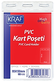KRAF KART POŞETİ PVC 95x130mm 100 LÜ