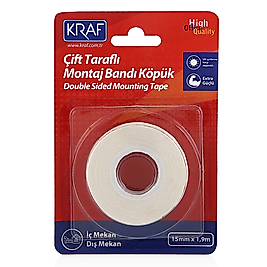 KRAF MONTAJ BANDI 2510G ÇİFT TARAFLI KÖPÜK 15mm x 1,9m