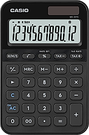 CASIO HESAP MAKİNESİ MASAÜSTÜ MS-20YC-BK-W-DP