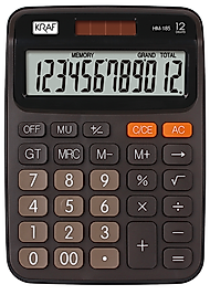 KRAF HESAP MAKİNESİ MASAÜSTÜ 12 HANE HM-185 BN KAHVERENGİ