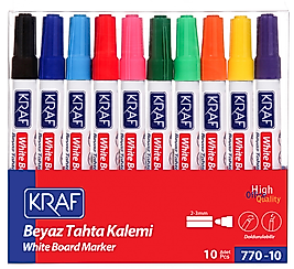 KRAF BEYAZ TAHTA KALEMİ DOLDURULABİLİR 770-10 10 LU SET