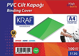 KRAF CİLT KAPAĞI A4 100 LÜ 512G YEŞİL