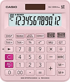 CASIO HESAP MAKİNESİ MASAÜSTÜ MJ-120DPLUS 12 HANE PEMBE