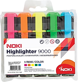 NOKİ FOSFORLU KALEM 5 Lİ 90005 PVC Ana Renkler