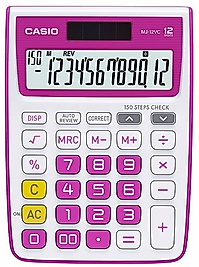 CASIO HESAP MAKİNESİ MASAÜSTÜ MJ-12VC-RD 12 HANE Pembe
