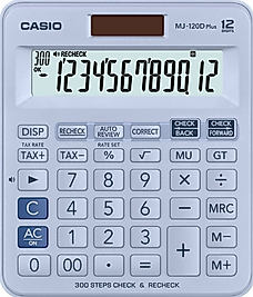 CASIO HESAP MAKİNESİ MASAÜSTÜ MJ-120DPLUS 12 HANE AÇIK MAVİ