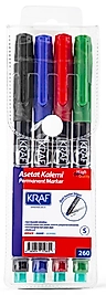 KRAF ASETAT KALEMİ SİLGİLİ (S) 270 4 LÜ SET