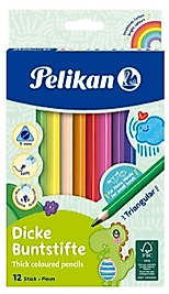 KESKİN PELİKAN KURU BOYA JUMBO ÜÇGEN 12 Lİ KUTU P-724039